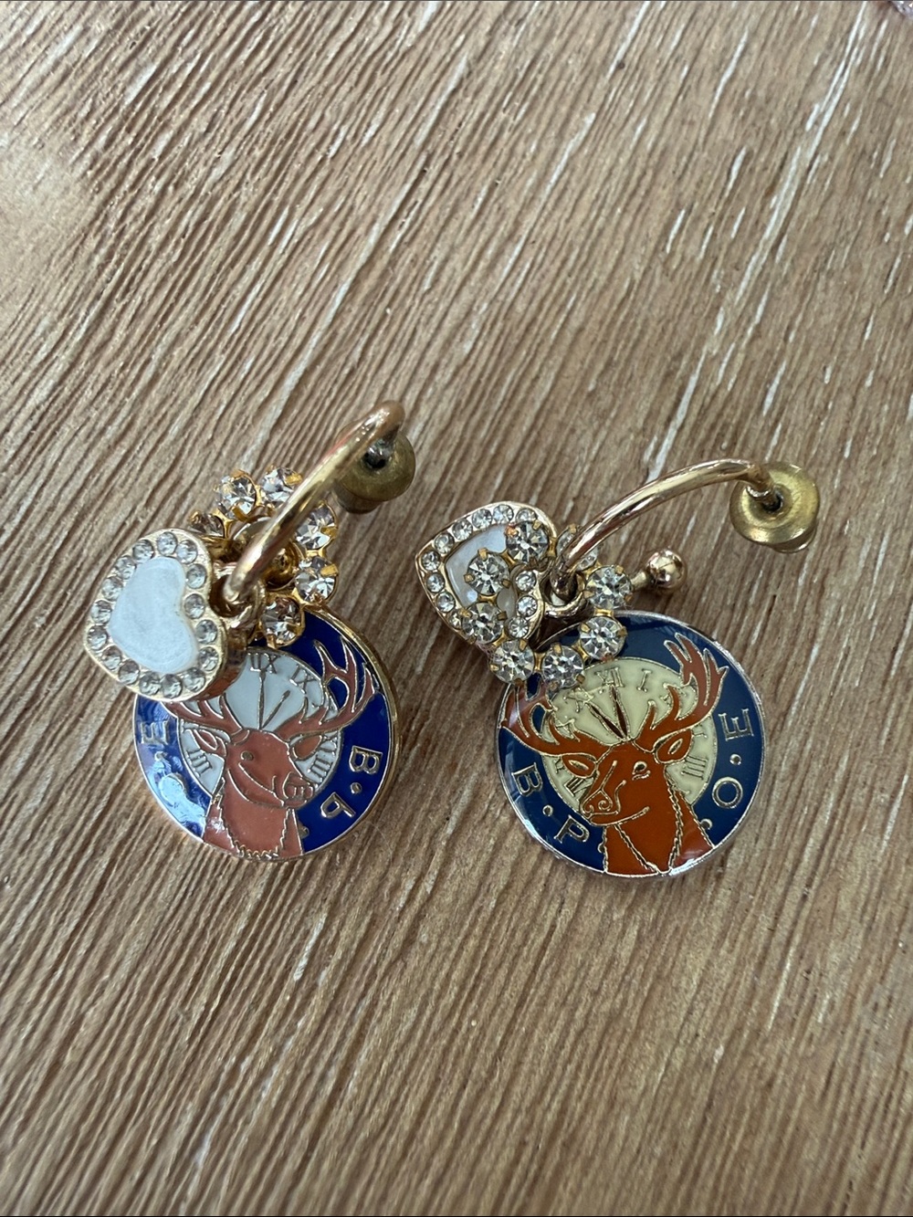 Benevolent and Protective Order of Elks (BPOE) Dangle Earrings